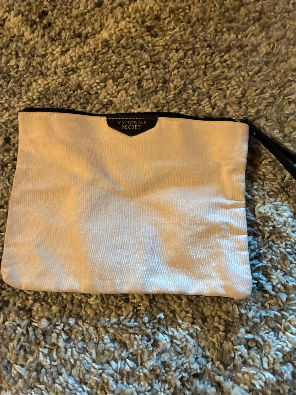 Victoria's Secret Cream Wristlet Clutch with Black Trim